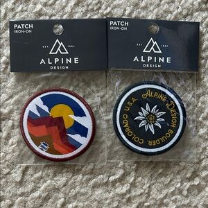 Alpine Design Mountain and Floral Iron-On Patches